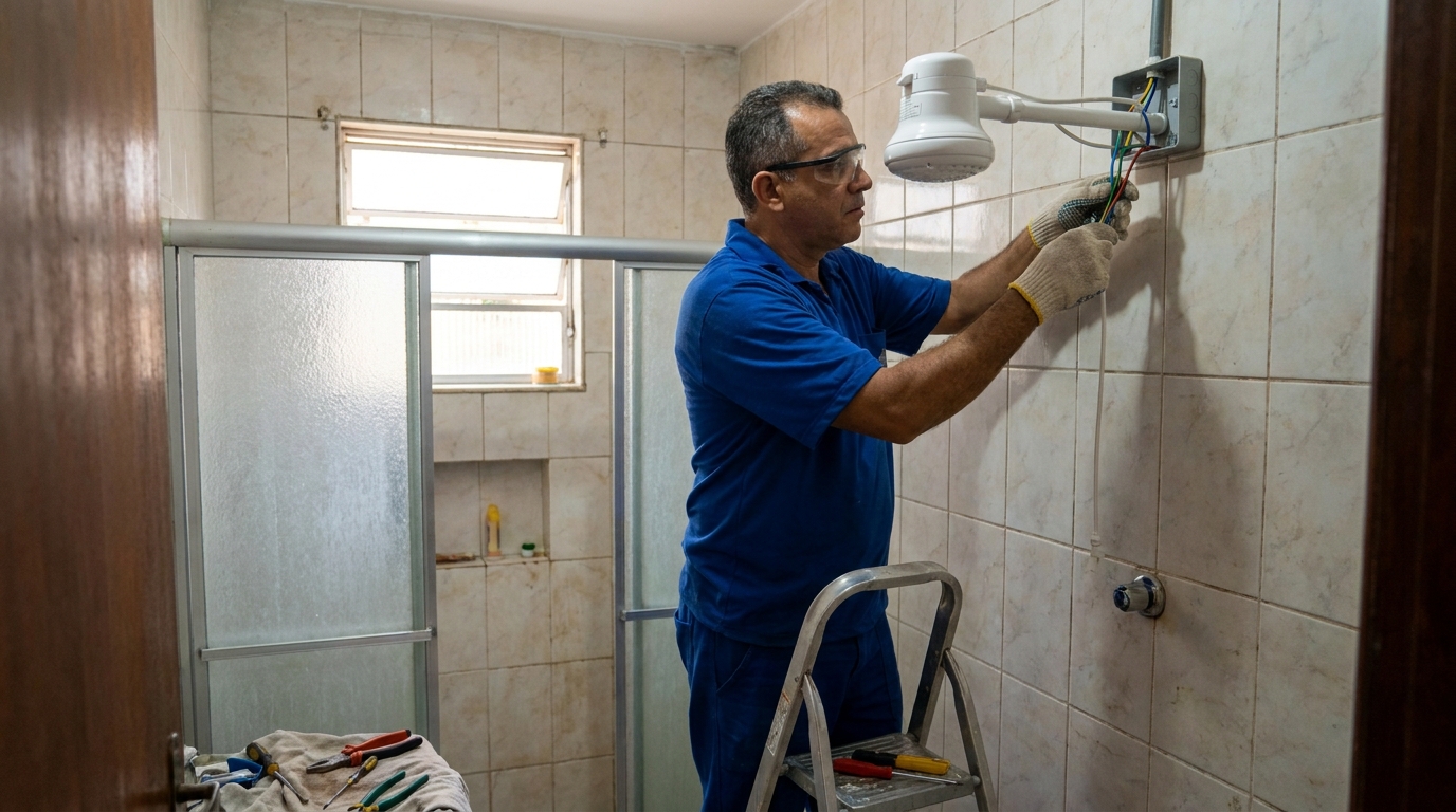 Substituição de Chuveiro Antigo na Vila Diva, Campinas‑SP